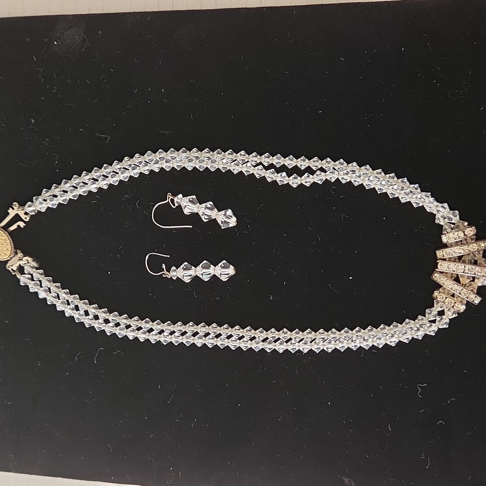 Elegant Clear Crystal Beaded Jewelry Set